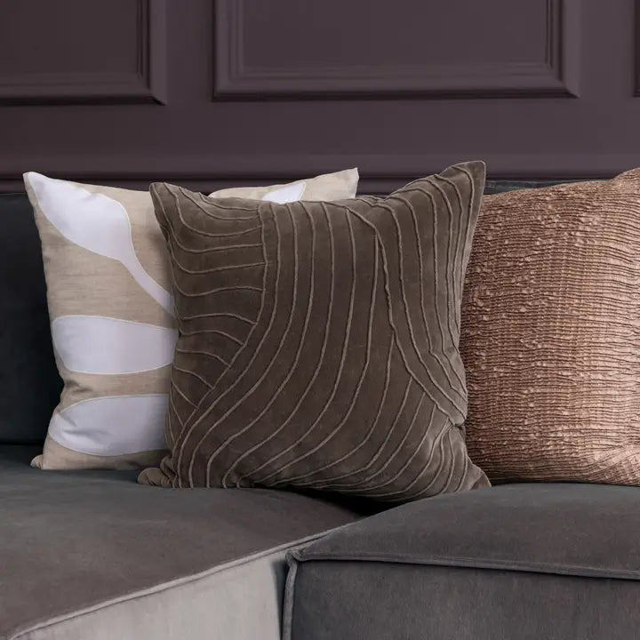 Waterfall Embroidered Cushion Cover Iron / 50x50