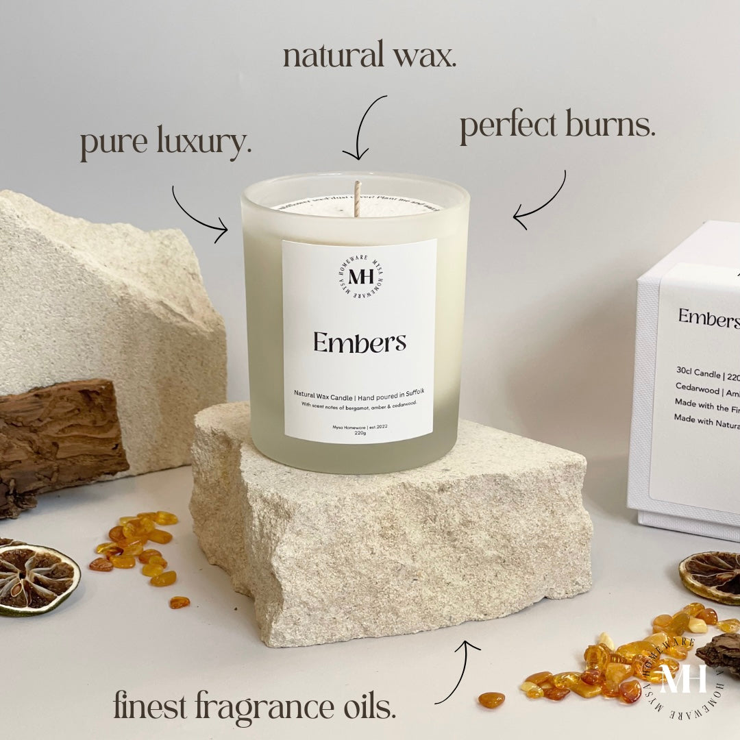 Embers Candle ~ Cedarwood & Amber