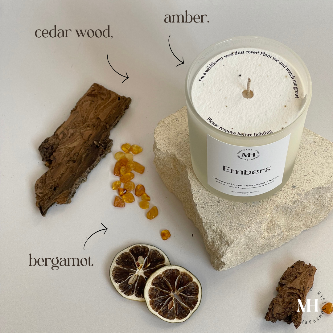 Embers Candle ~ Cedarwood & Amber