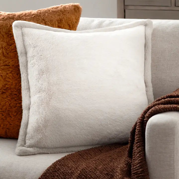 Kallu Faux Fur Cushion Cover Ecru / 45x45