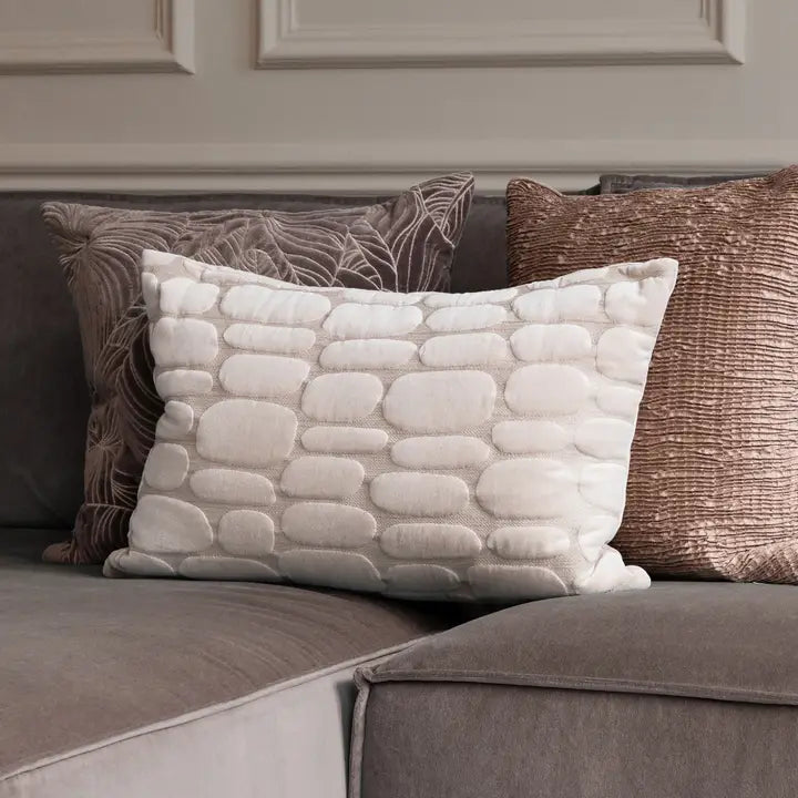 Boulder Embroidered Cushion Cover Quartz / 40x60