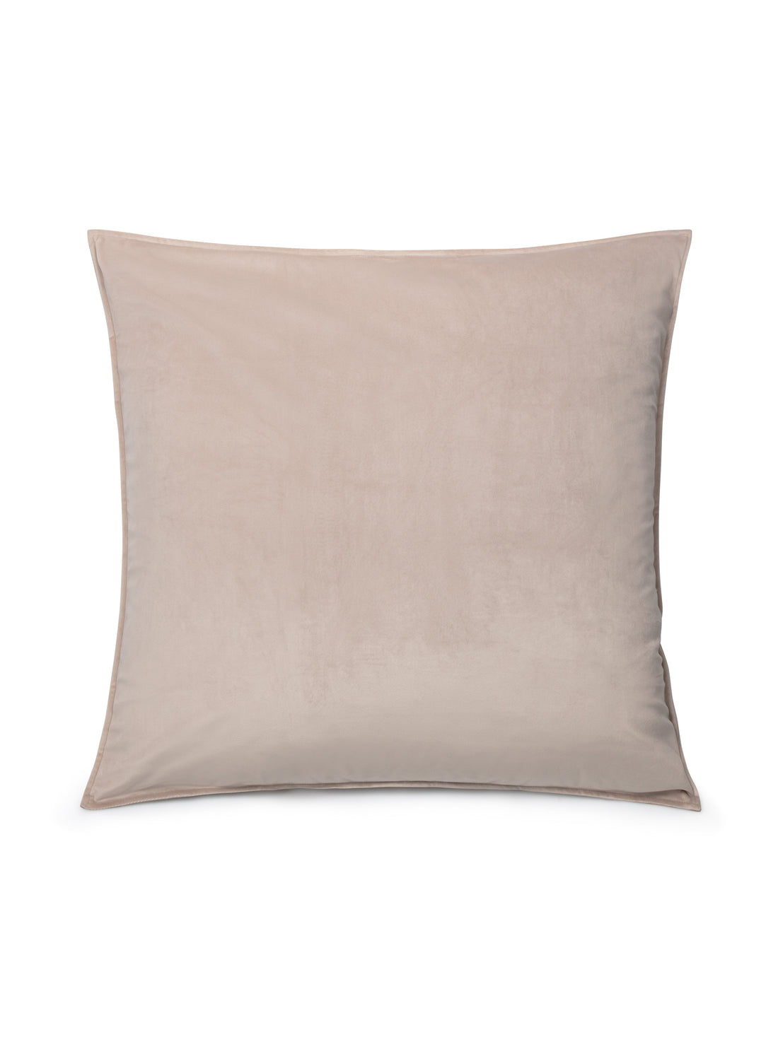 Luxurious mouse-colored velvet cushion with feather insert by Chalk, perfect for a neutral and stylish home aesthetic.