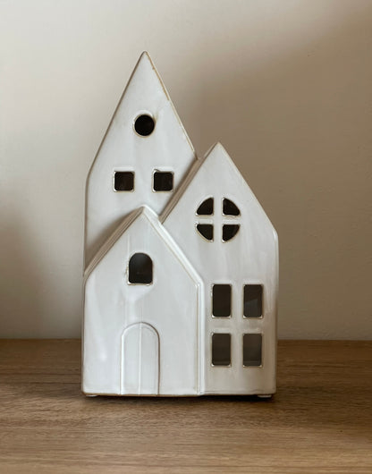 Triple Light Up Ceramic Houses